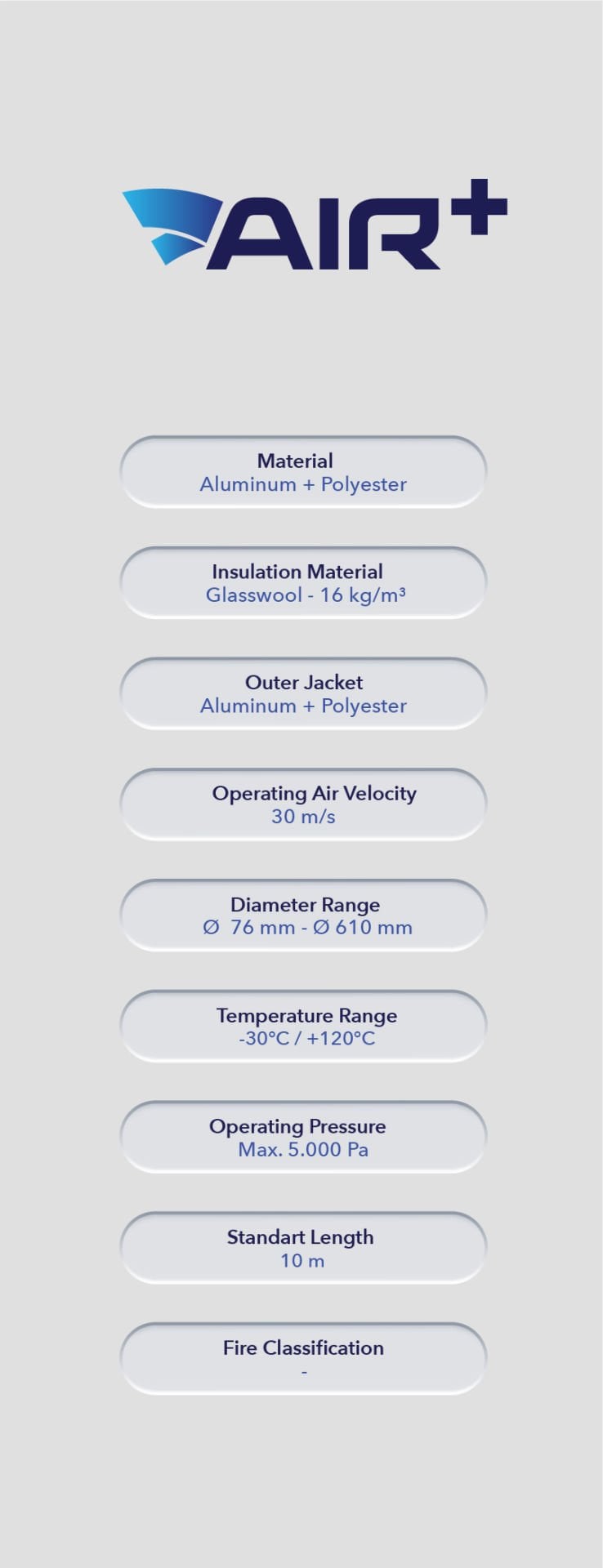 Flexiva Air Hijyenik Alüminyum Isı İzoleli Flexible Hava Kanalı (10mt)