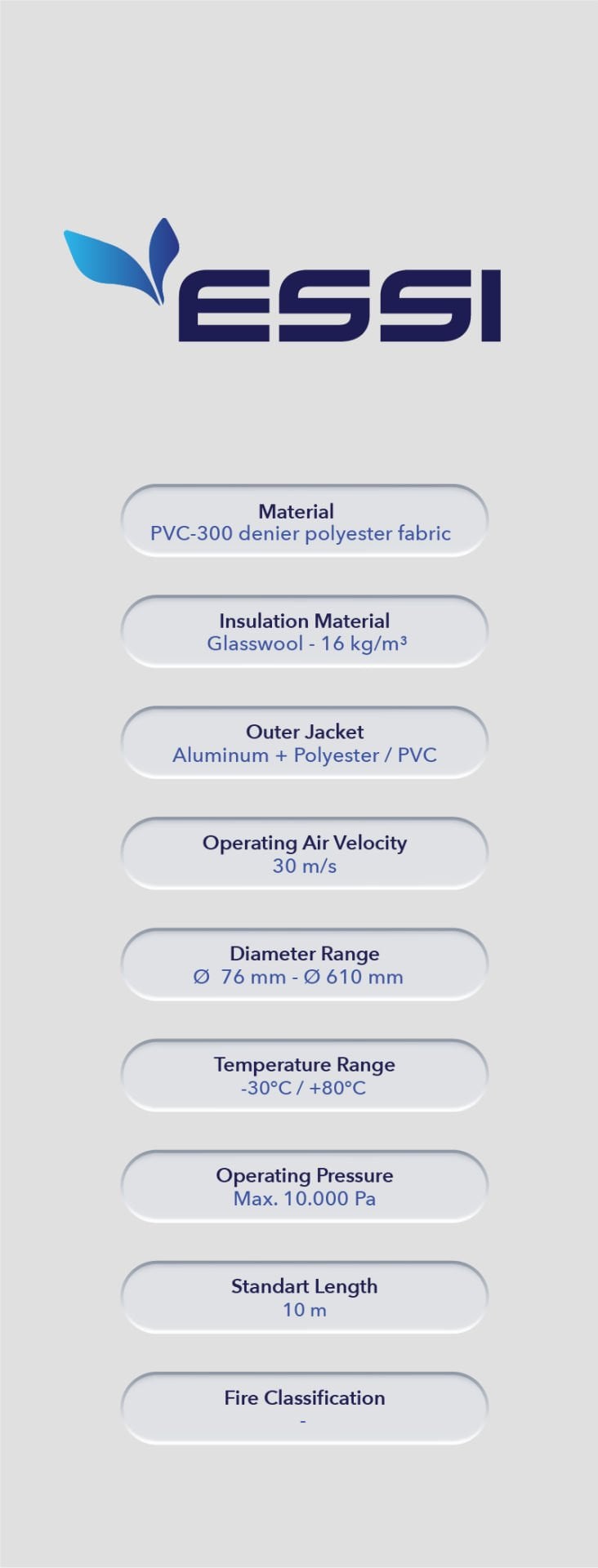 Flexiva Essi PVC İzolesiz Flexible Hava Kanalı (10mt)