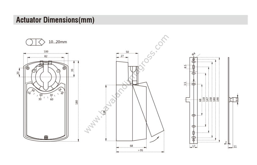 Hava Damper Motoru - 16Nm On/Off Actuator 24V