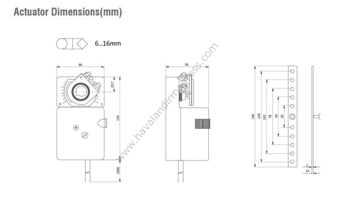 Hava Damper Motoru - 2Nm On/Off Actuator 24V