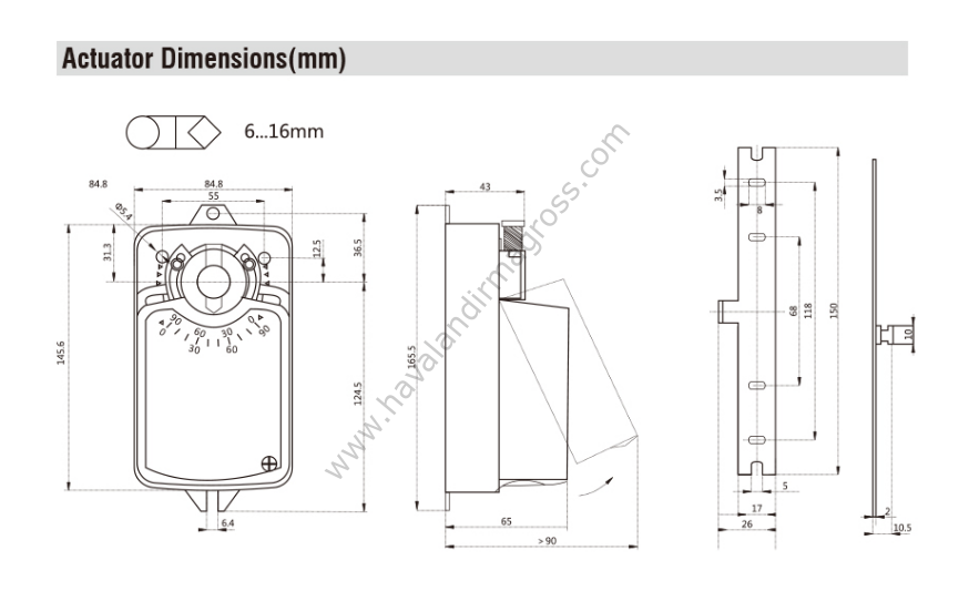 Hava Damper Motoru - 6Nm On/Off Actuator 24V