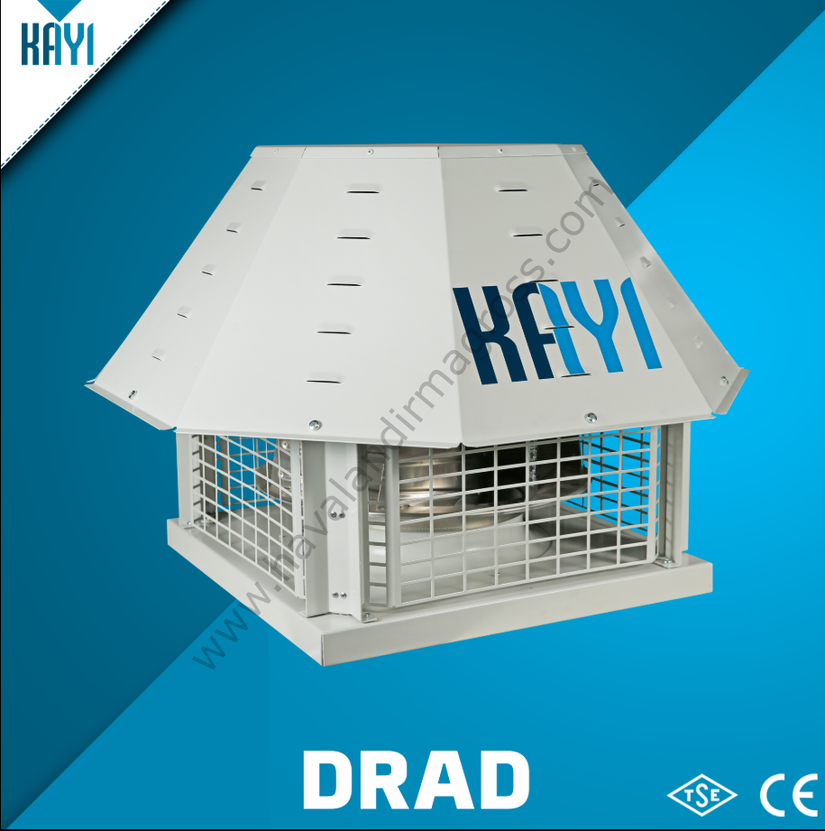 Kayıtes Drad 400 Dıştan Motorlu Çatı Tipi Yatay Atışlı Radyal Fan (3300m³/h)