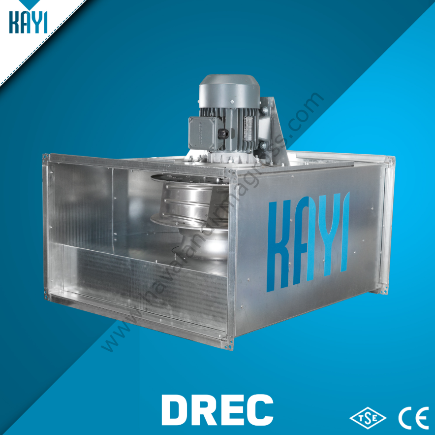 Kayıtes Drec 400 Dikdörtgen Dıştan Motorlu Kanal Fanı 380V (3300m³/h)