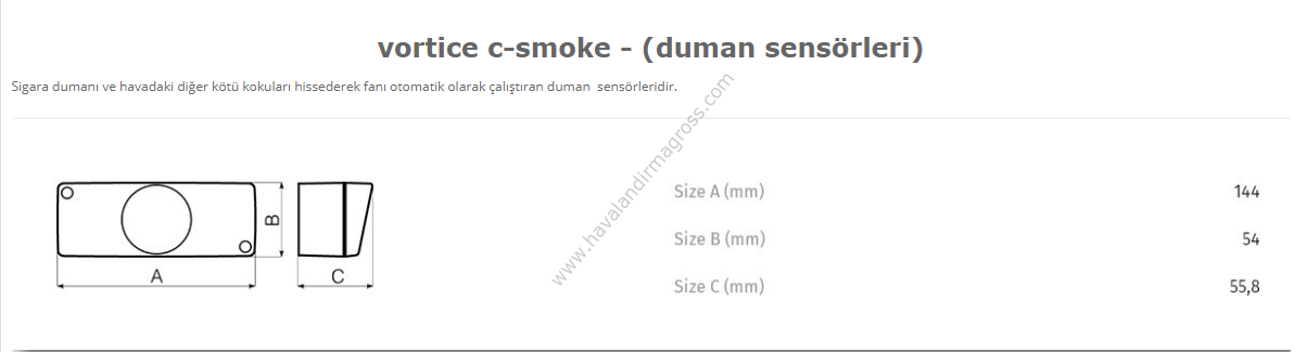 Vortice C SMOKE - Duman Sensörü
