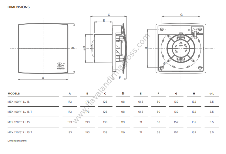 Vortice Punto Evo Flexo MEX 100/4'' LL 1S Mini Aksiyel Fan [90m³/h]