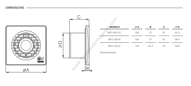 Vortice Vort Notus EC Motorlu Aksiyel Fan [12/42m³/h]